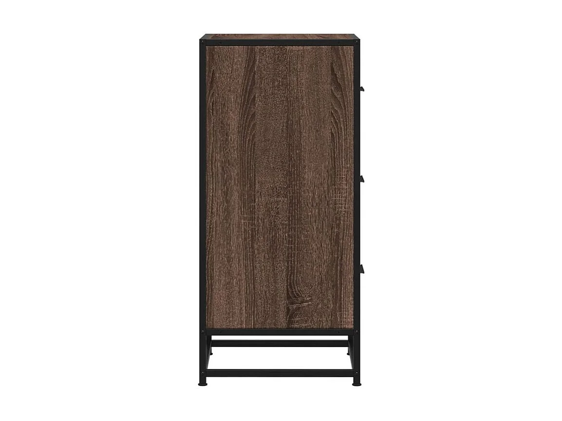 Buffet chêne marron 35,5x35x76 bois d'ingénierie et métal