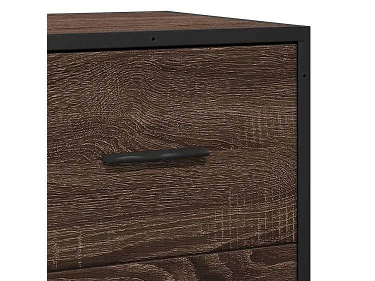 Buffet chêne marron 35,5x35x76 bois d'ingénierie et métal