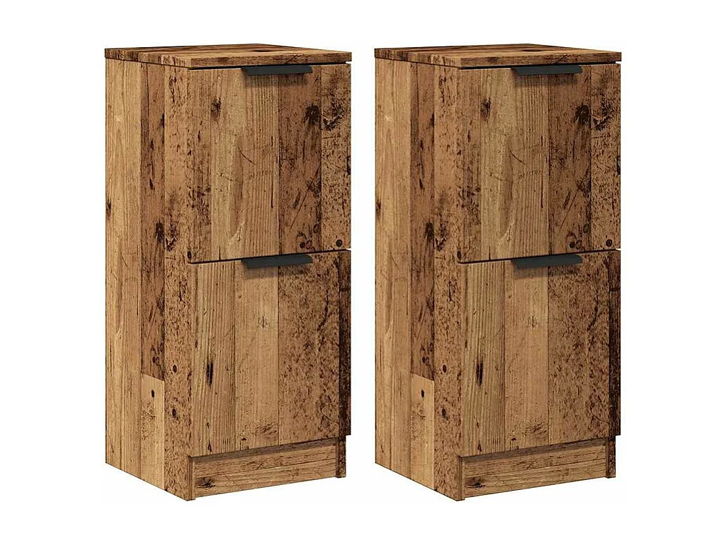 Buffets 2 pcs vieux bois 30x30x70 bois d'ingénierie