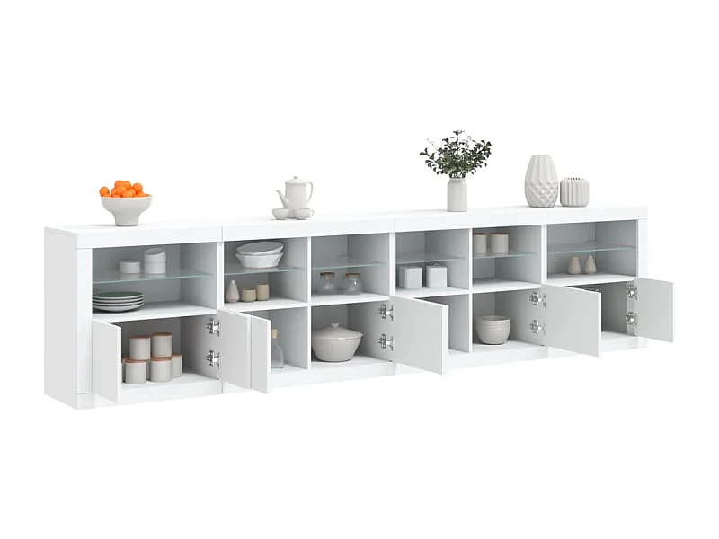 Buffet avec lumières LED blanc 283x37x67