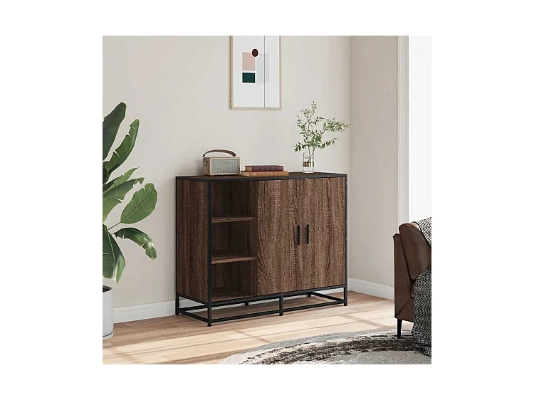 Buffet chêne marron 92x35x76 Bois d'ingénierie