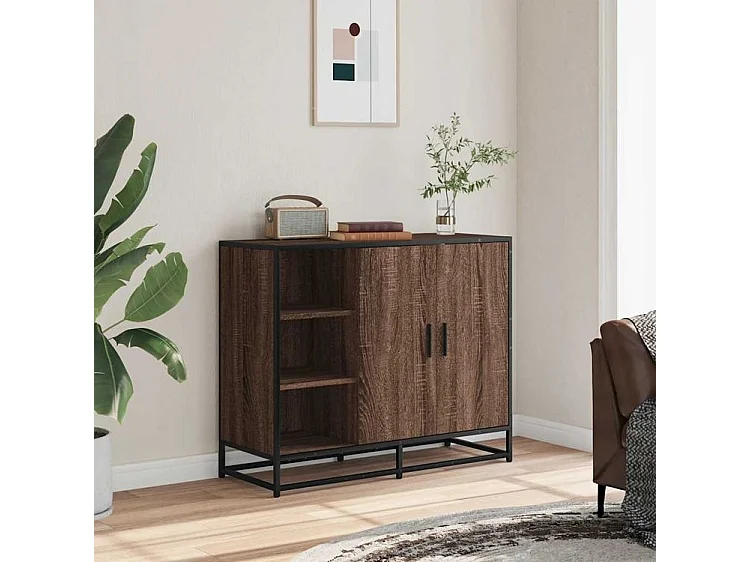 Buffet chêne marron 92x35x76 Bois d'ingénierie