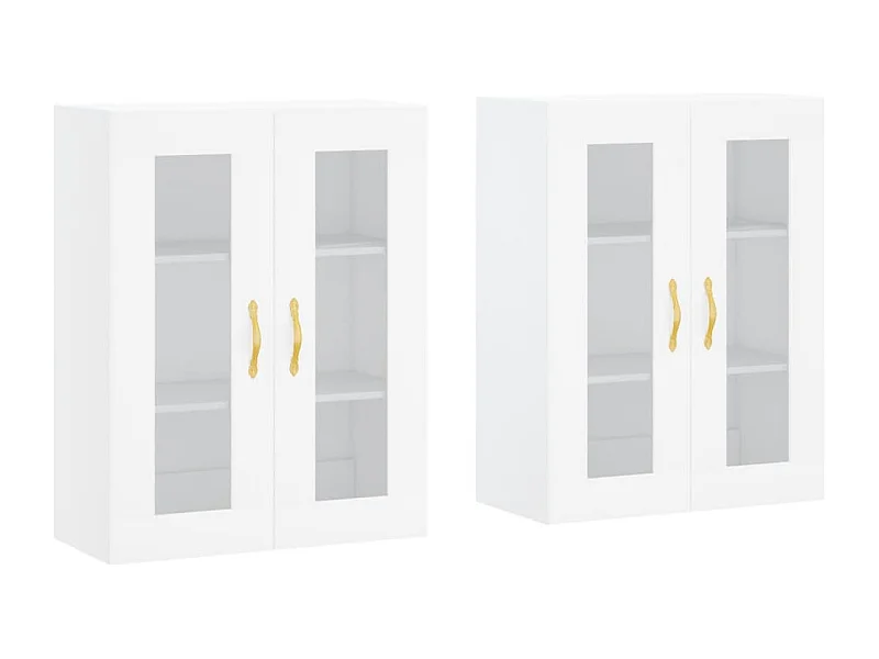 Armoires murales 2 pcs blanc bois d'ingénierie
