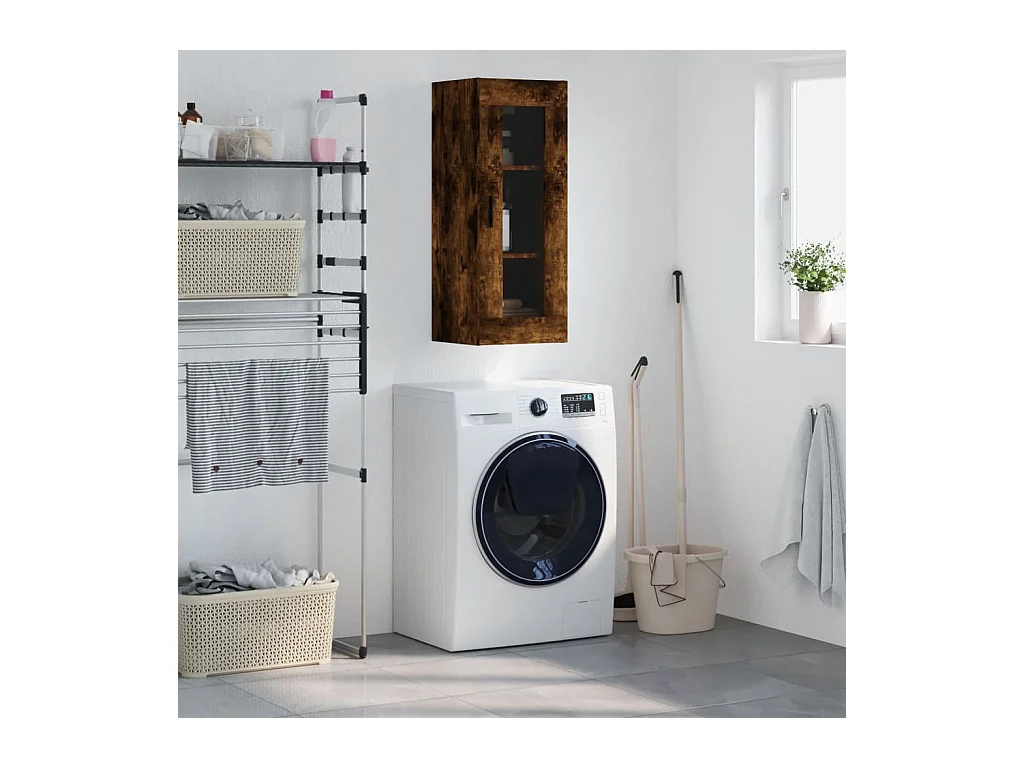 Armoire murale chêne fumé 34,5x34x90