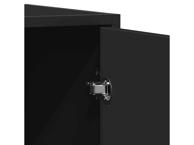 Buffet noir 92x35x76 bois d’ingénierie