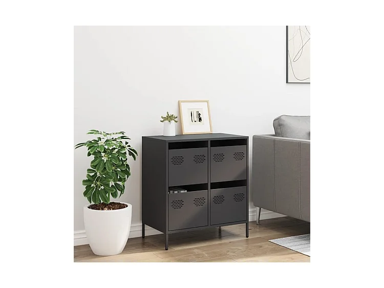 Buffet noir 68x39x73,5 acier laminé à froid