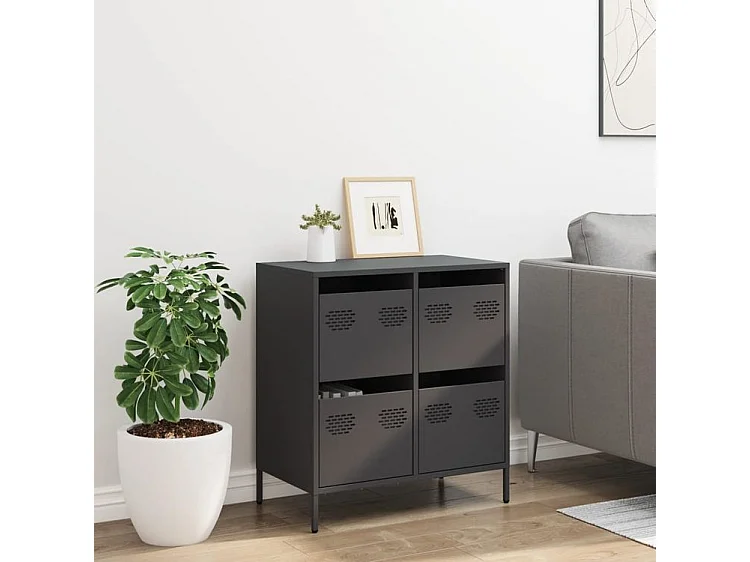 Buffet noir 68x39x73,5 acier laminé à froid