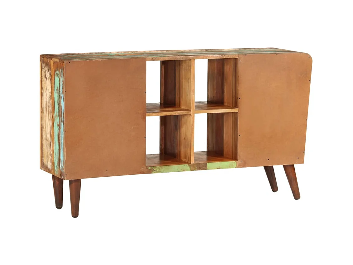 Armoire avec 1 porte 4 étagères 3 tiroirs Bois massif récupéré