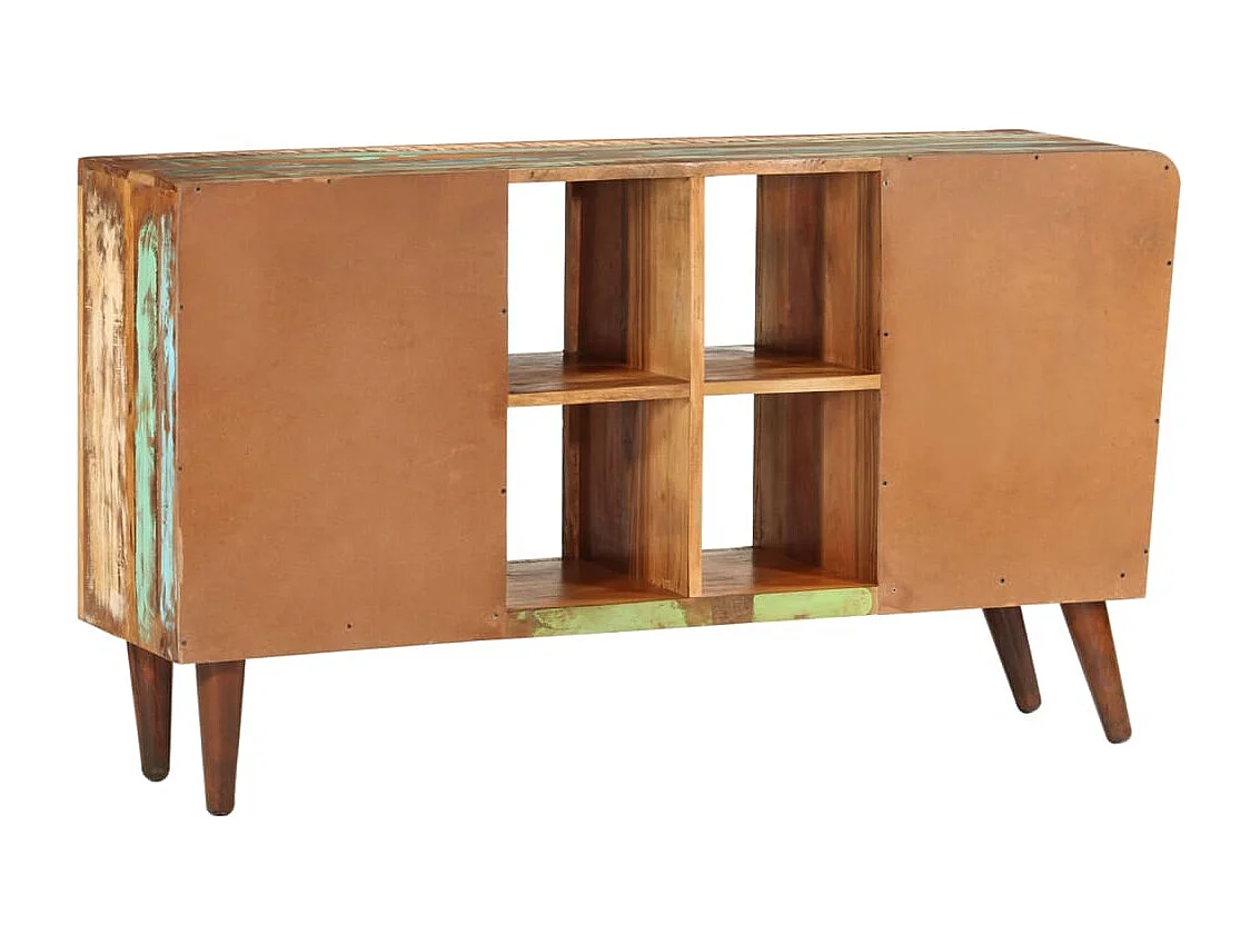 Armoire avec 1 porte 4 étagères 3 tiroirs Bois massif récupéré