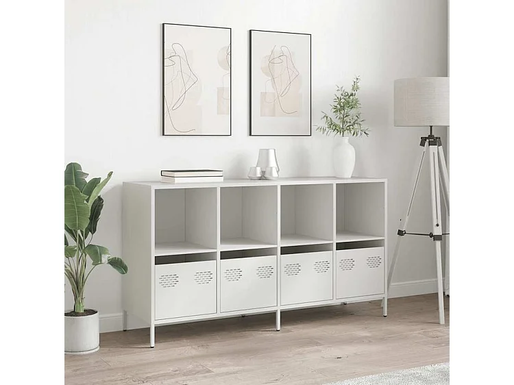 Buffet blanc 135x39x73,5 acier laminé à froid