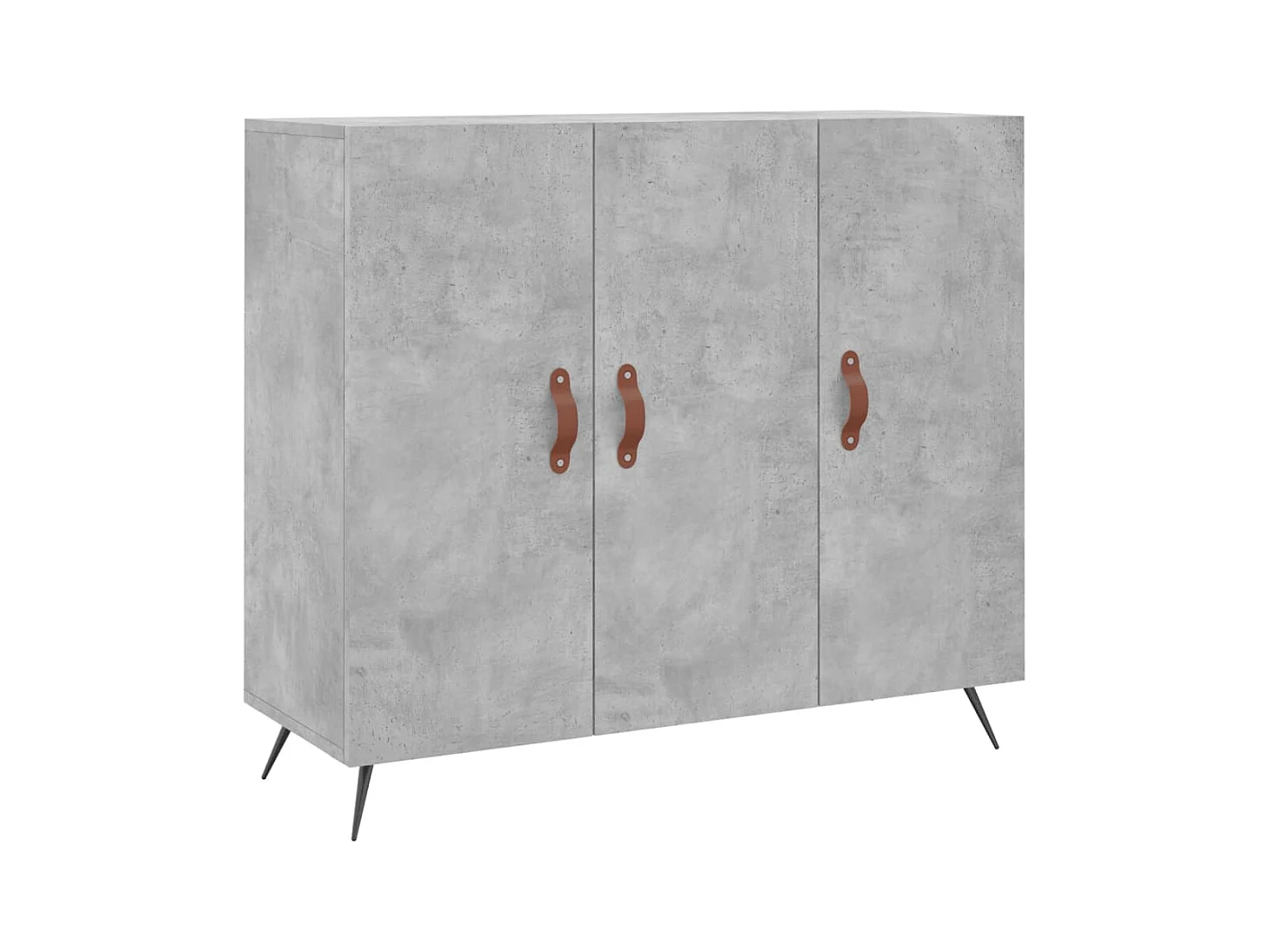 Buffet gris béton 90x34x80 bois d'ingénierie