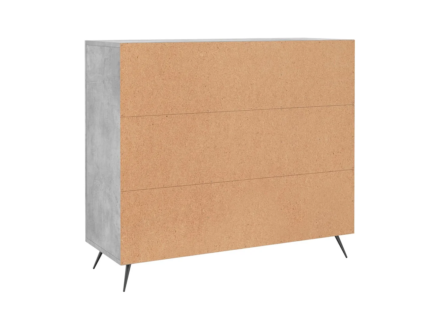 Buffet gris béton 90x34x80 bois d'ingénierie