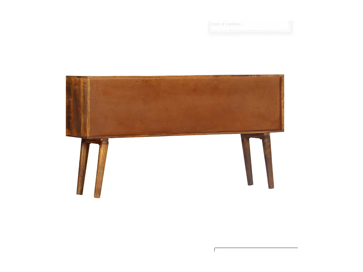 Buffet 3 portes 2 tiroirs manguier massif foncé Roman