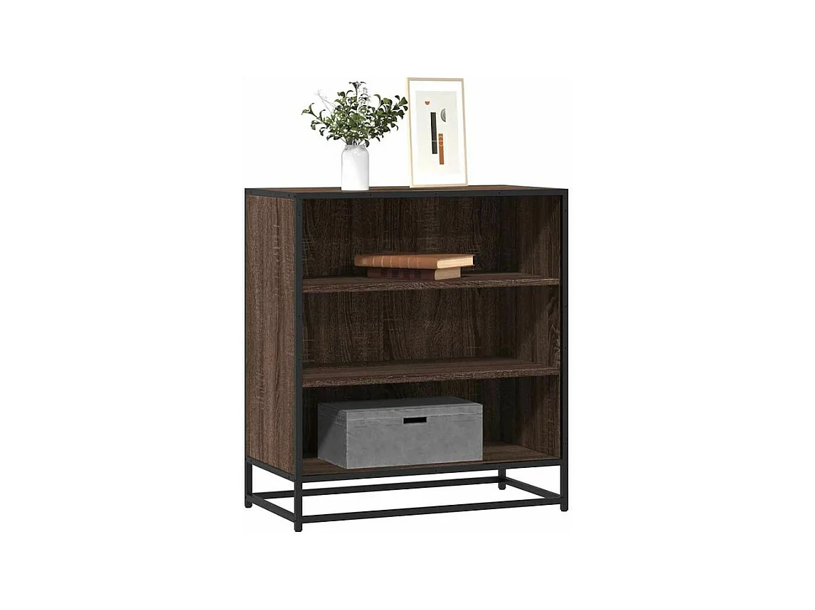 Buffet chêne marron 68x35x76 bois d'ingénierie et métal