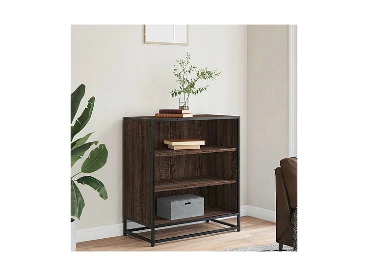 Buffet chêne marron 68x35x76 bois d'ingénierie et métal