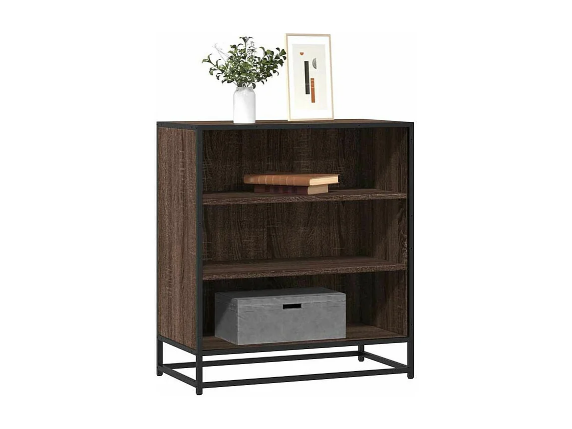 Buffet chêne marron 68x35x76 bois d'ingénierie et métal