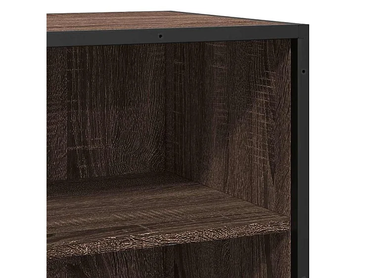 Buffet chêne marron 68x35x76 bois d'ingénierie et métal