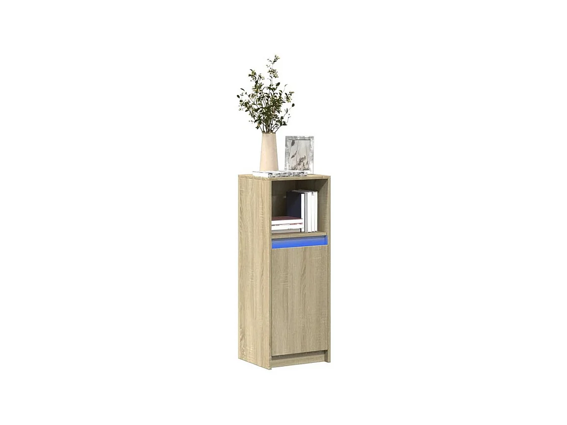Buffet avec LED chêne sonoma 38x34x100 bois d'ingénierie