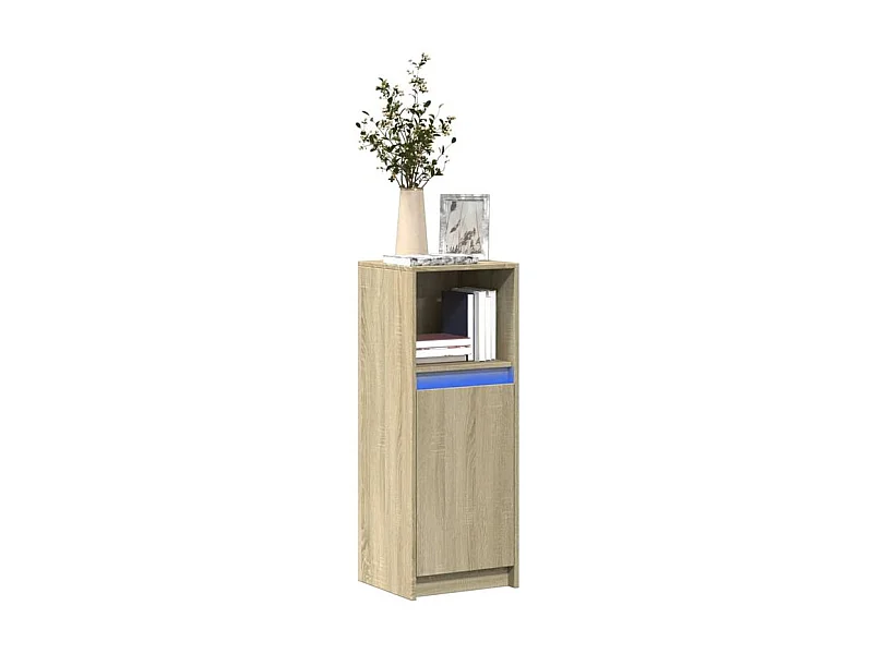 Buffet avec LED chêne sonoma 38x34x100 bois d'ingénierie