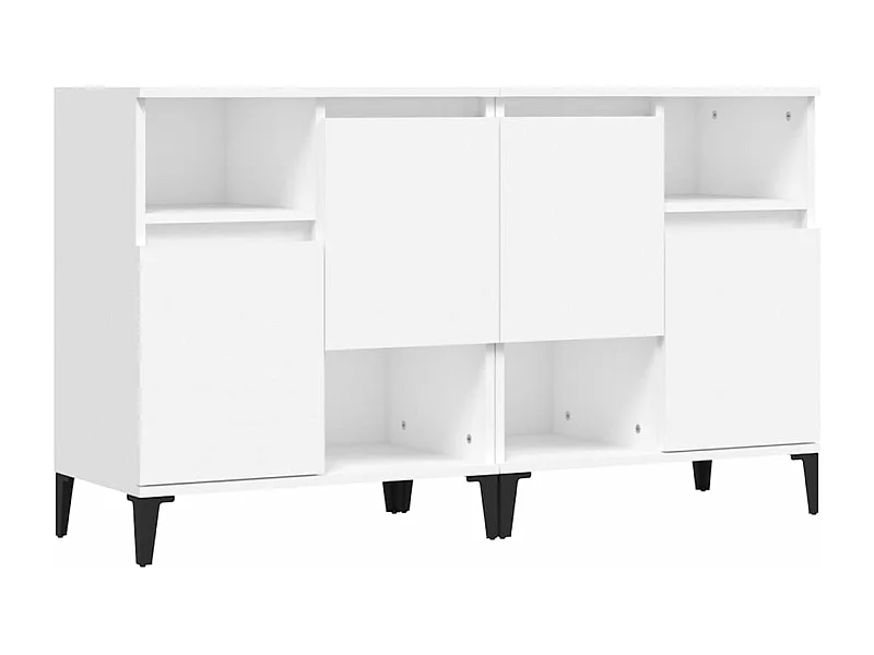 Buffets 2 pcs blanc 60x35x70 bois d'ingénierie
