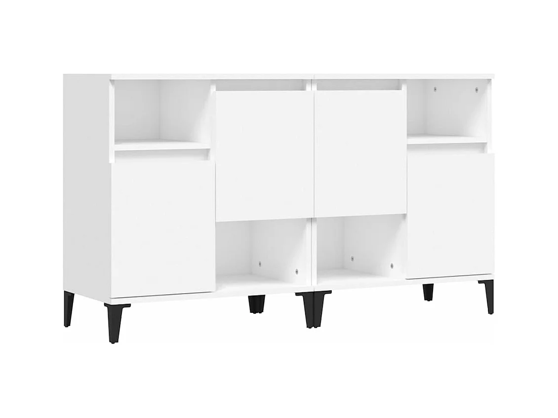 Buffets 2 pcs blanc 60x35x70 bois d'ingénierie