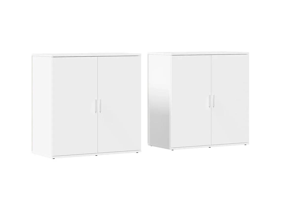 Buffets 2 pcs blanc 79x38x80 bois d’ingénierie