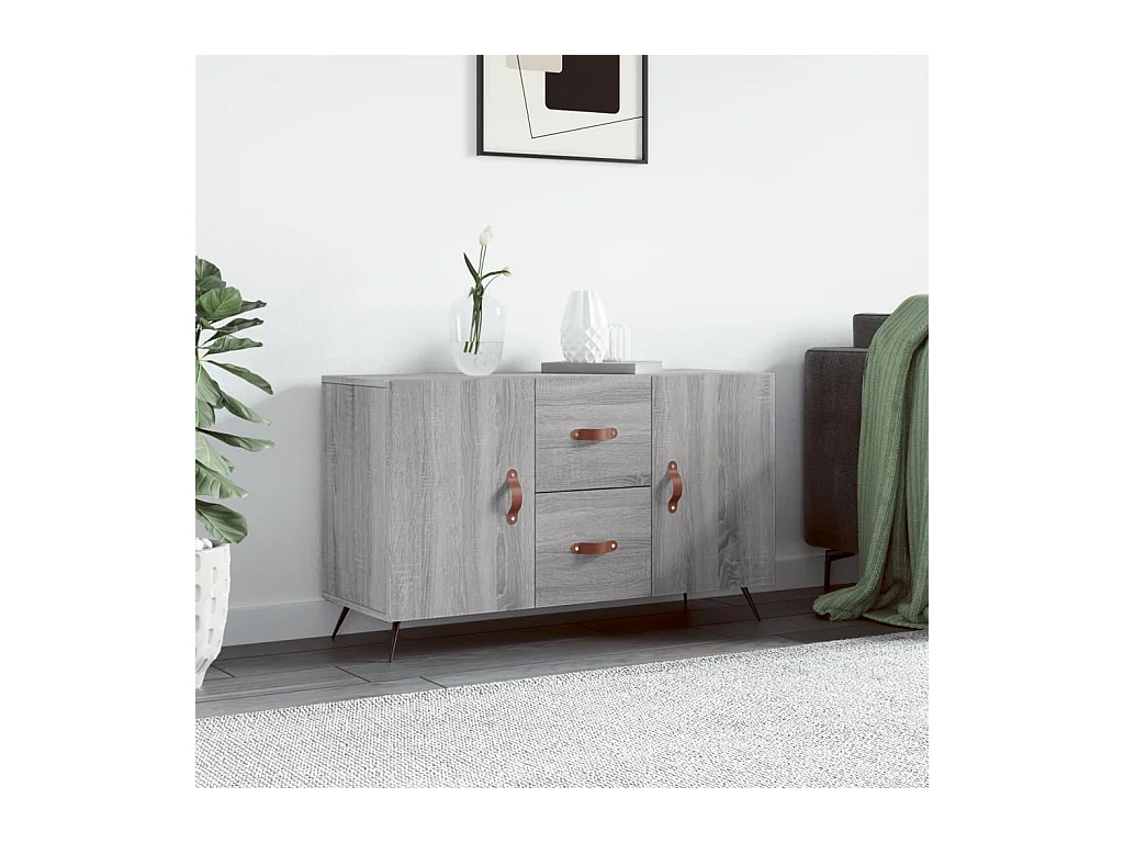 Buffet sonoma gris 100x36x60 bois d'ingénierie