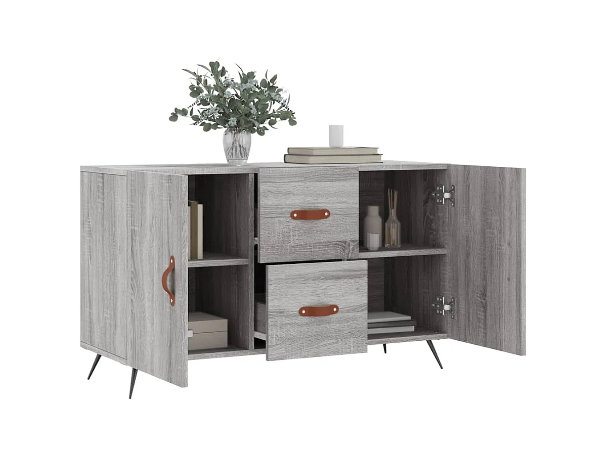 Buffet sonoma gris 100x36x60 bois d'ingénierie