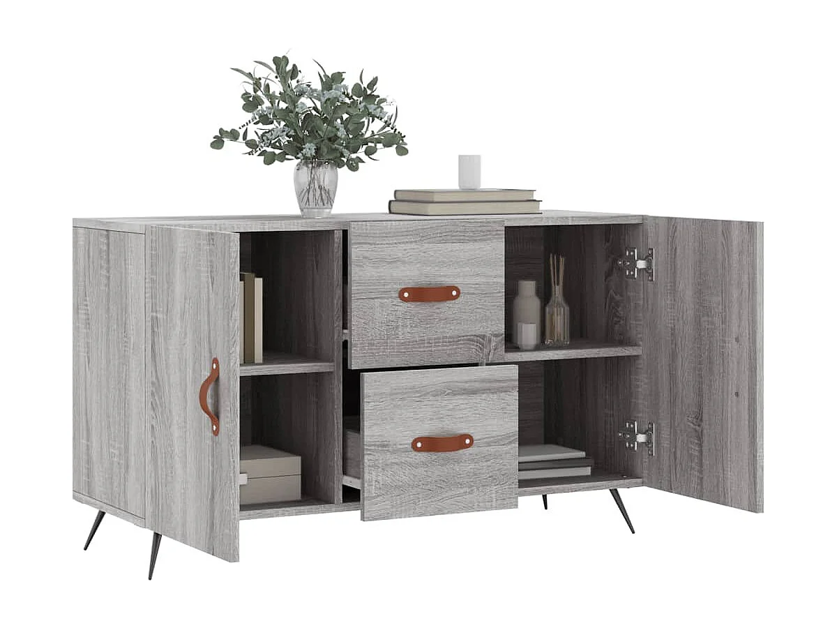 Buffet sonoma gris 100x36x60 bois d'ingénierie