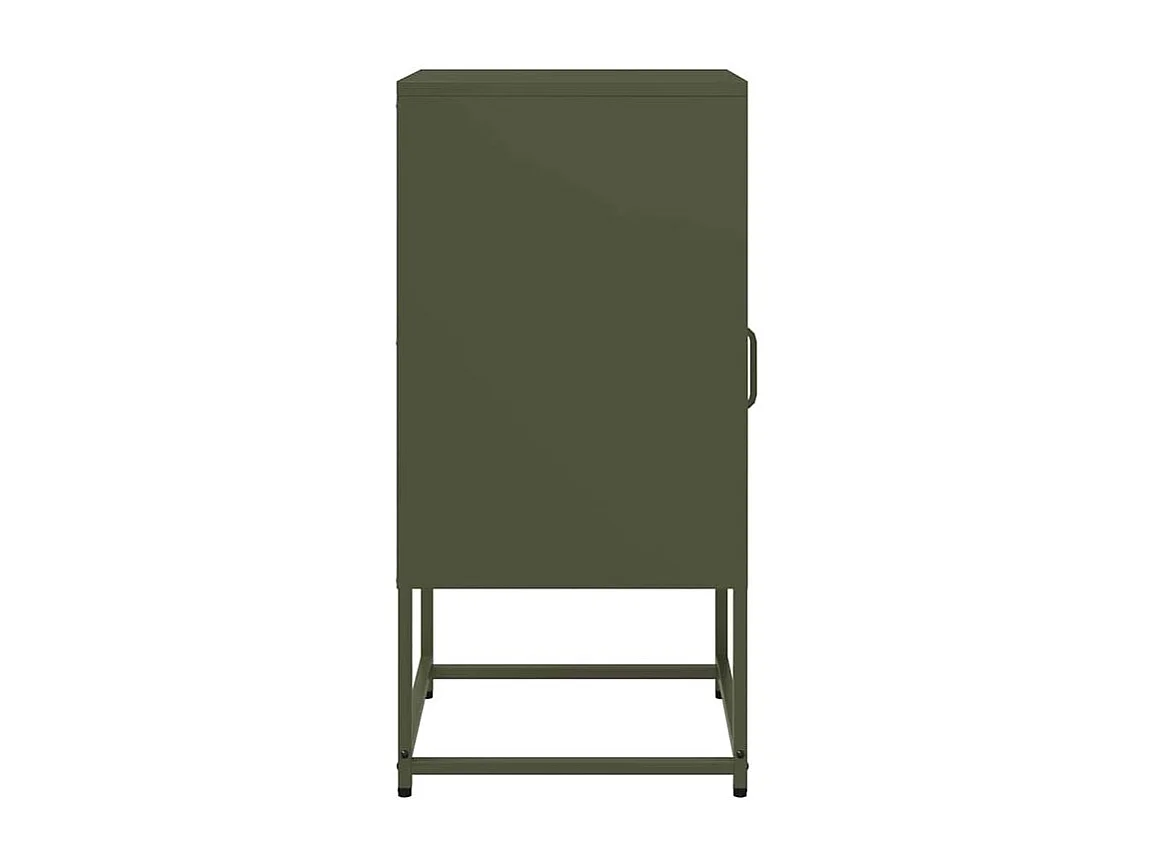 Table de chevet vert olive 36x39x78 acier laminé à froid