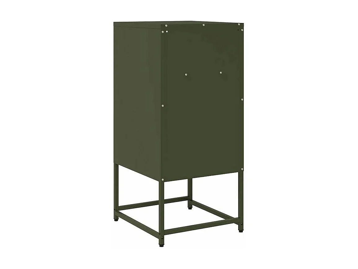 Table de chevet vert olive 36x39x78 acier laminé à froid