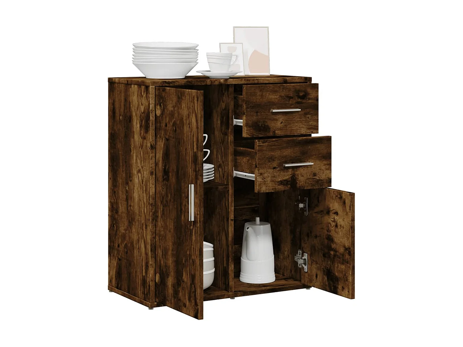 Buffet chêne fumé 60x31x70 bois d'ingénierie