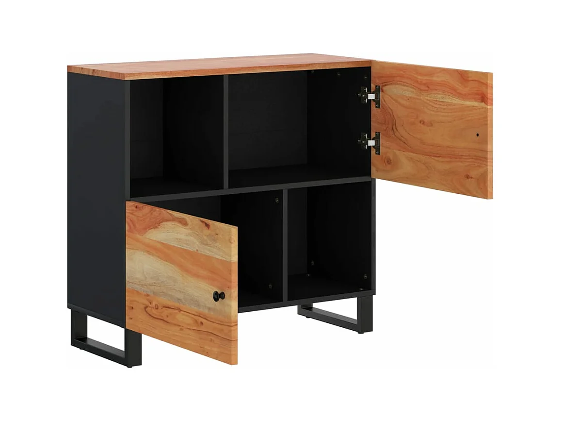 Buffet avec 2 portes 80x33x75 bois massif d'acacia