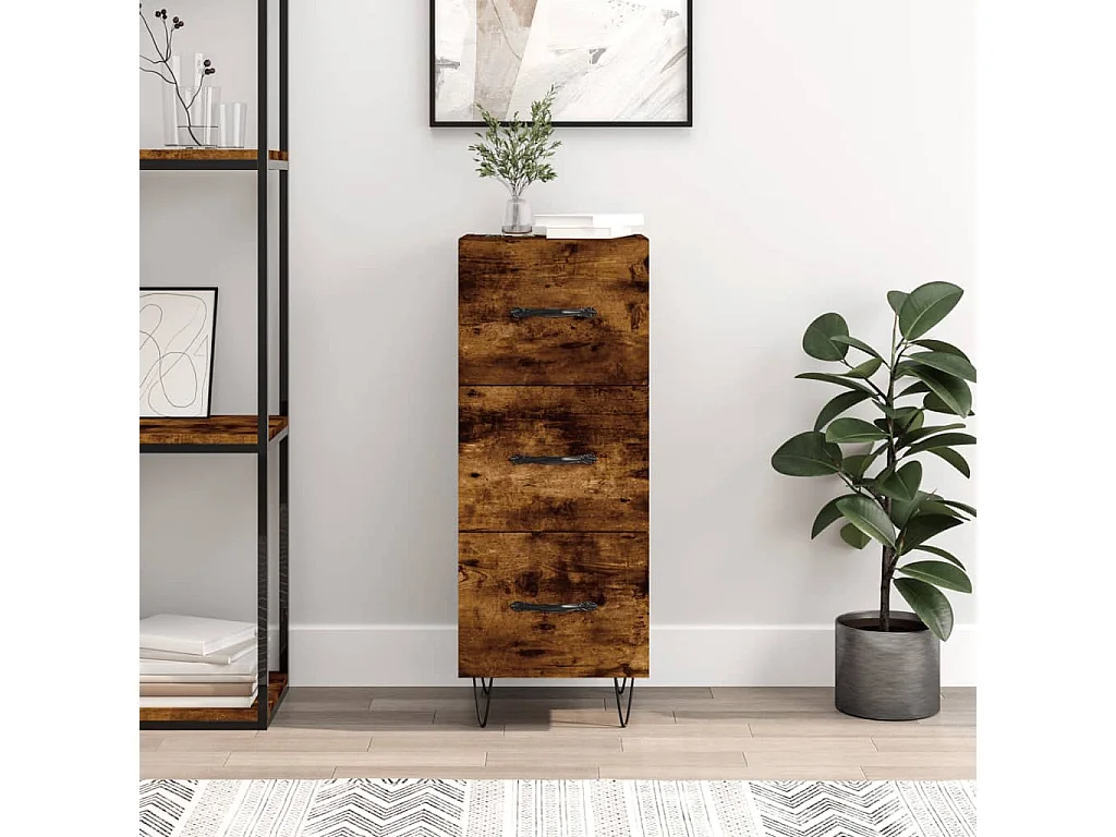 Buffet Chêne fumé 34,5x34x90 Bois d'ingénierie