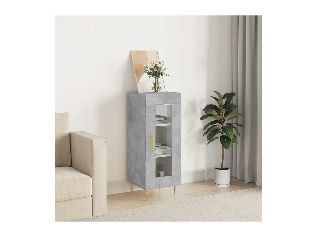 Buffet Gris béton 34,5x34x90 Bois d'ingénierie