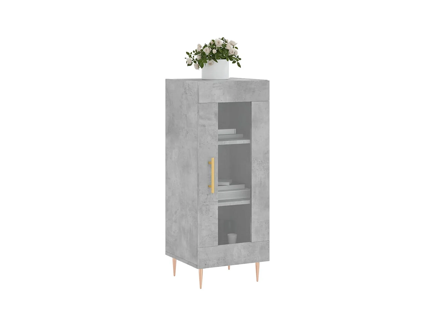Buffet Gris béton 34,5x34x90 Bois d'ingénierie