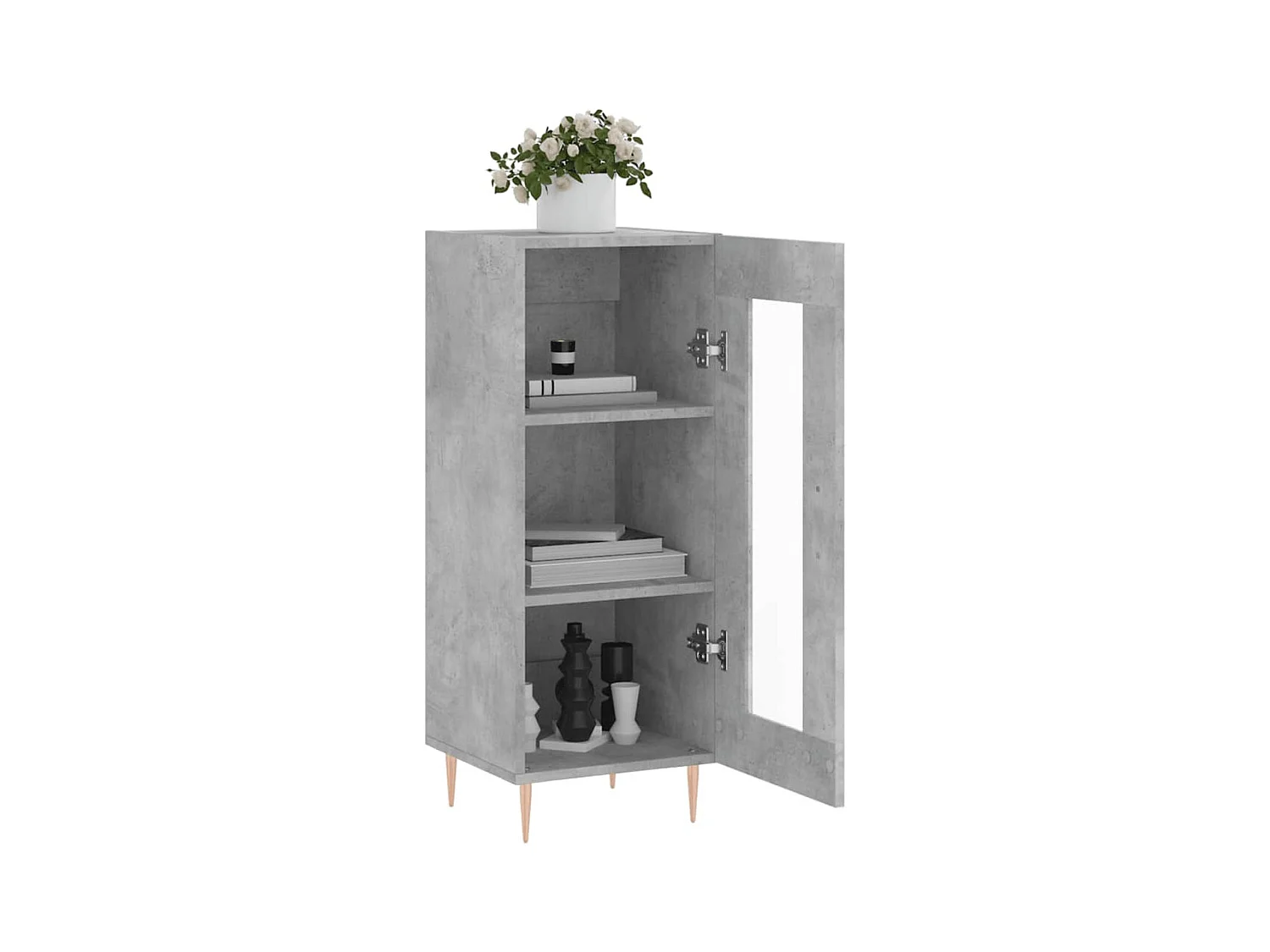 Buffet Gris béton 34,5x34x90 Bois d'ingénierie