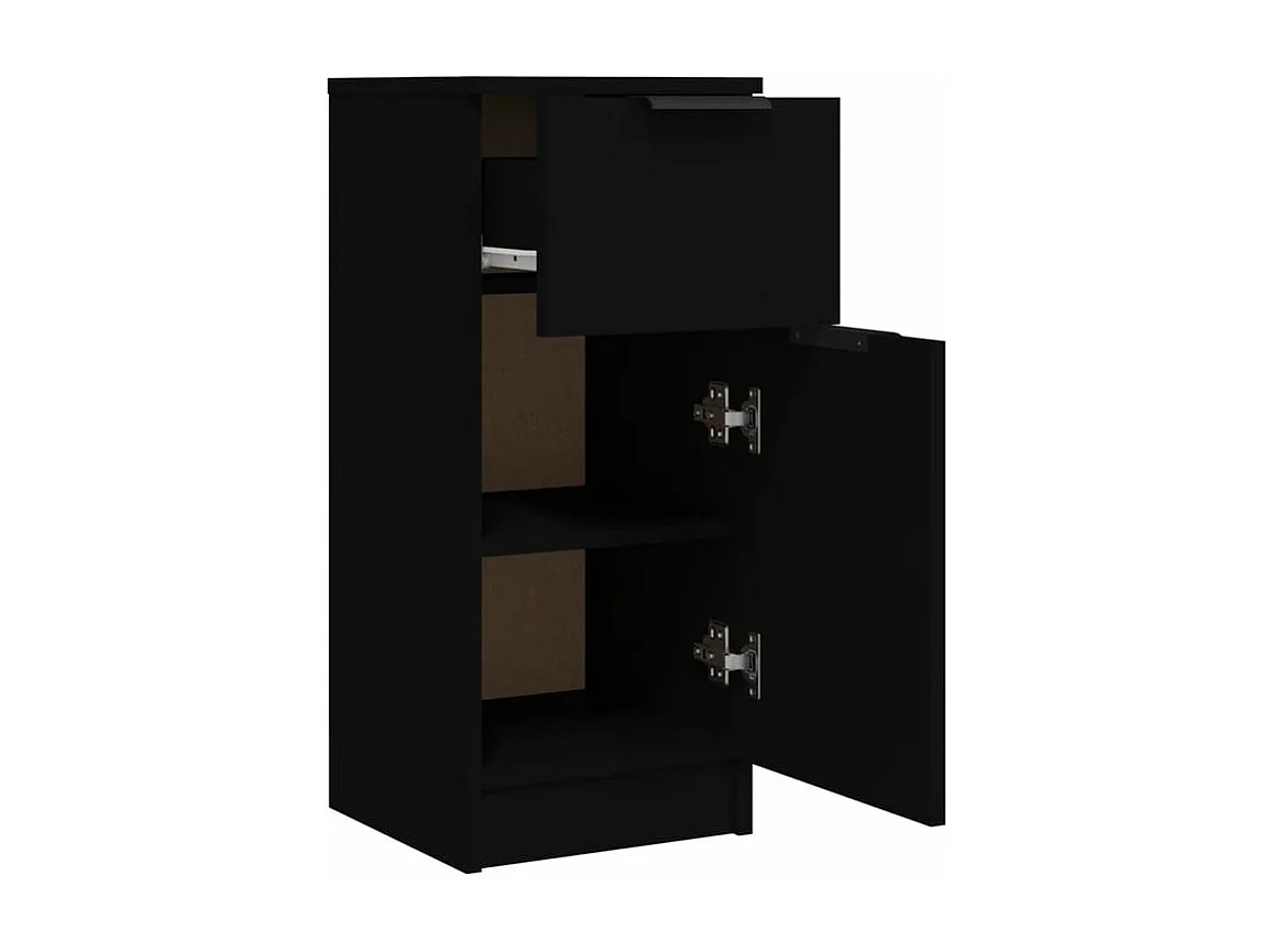 Buffet noir 30x30x70 bois d'ingénierie