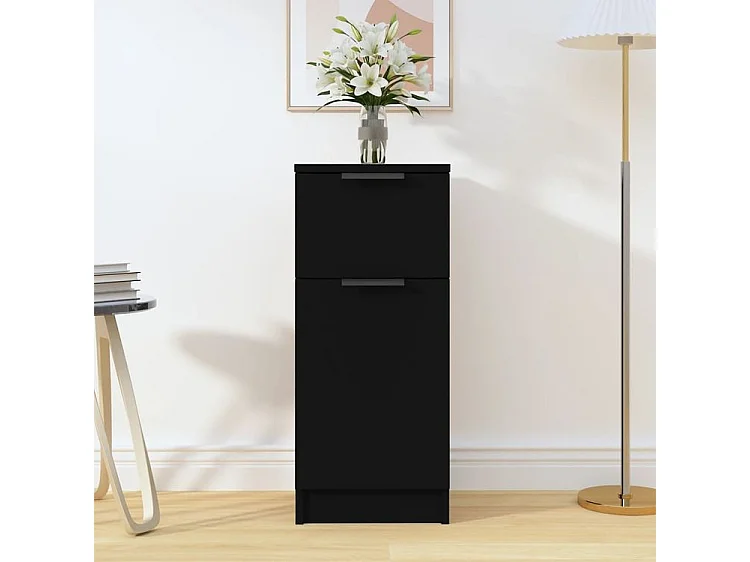 Buffet noir 30x30x70 bois d'ingénierie