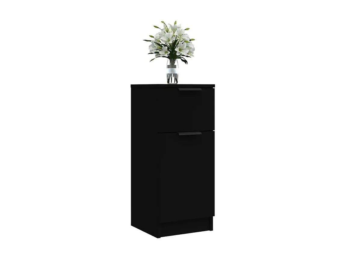 Buffet noir 30x30x70 bois d'ingénierie