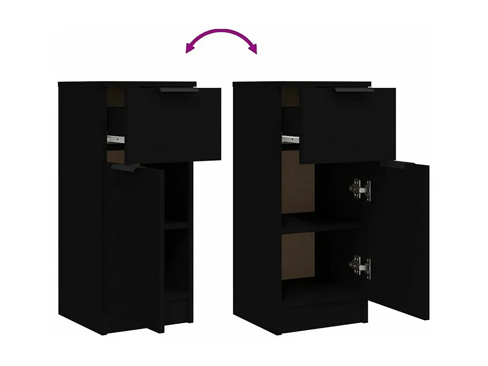 Buffet noir 30x30x70 bois d'ingénierie