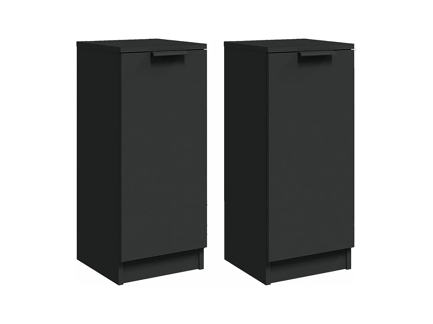 Buffets 2 pcs noir 30x30x70 bois d'ingénierie