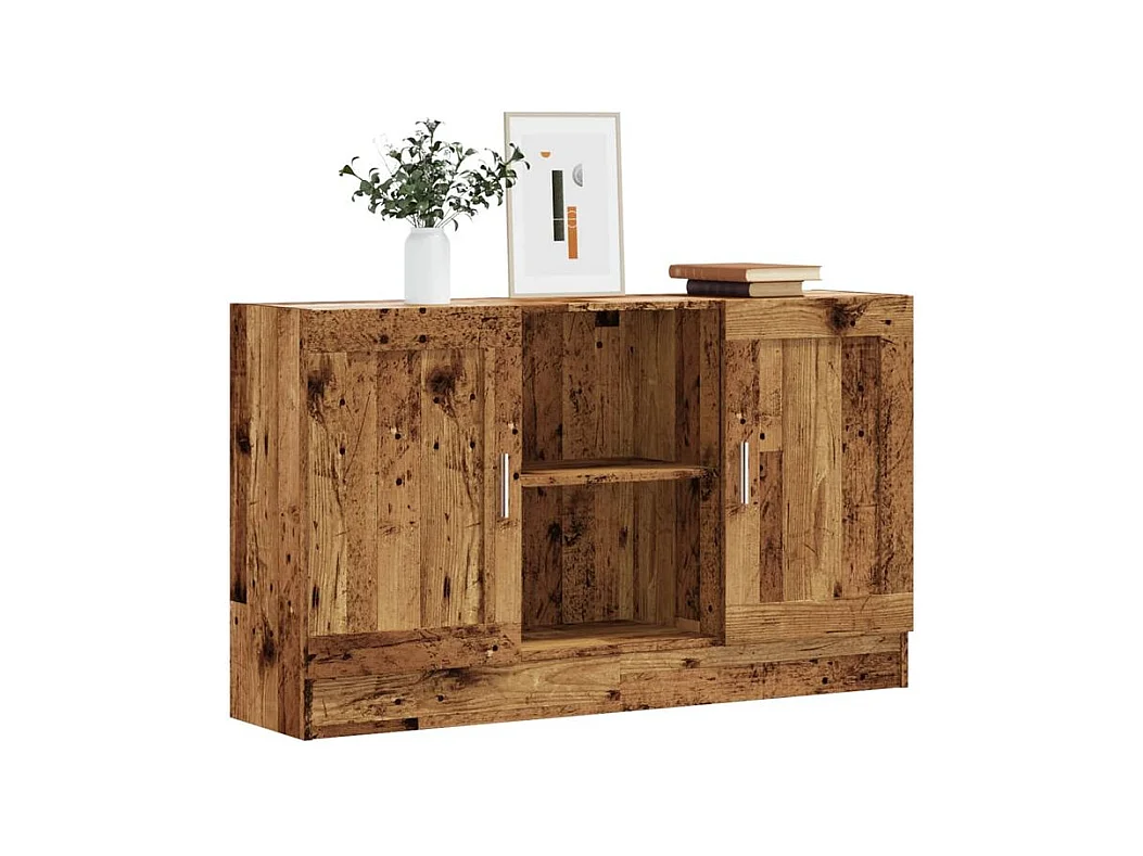 Buffet vieux bois 120x30,5x70 bois d'ingénierie