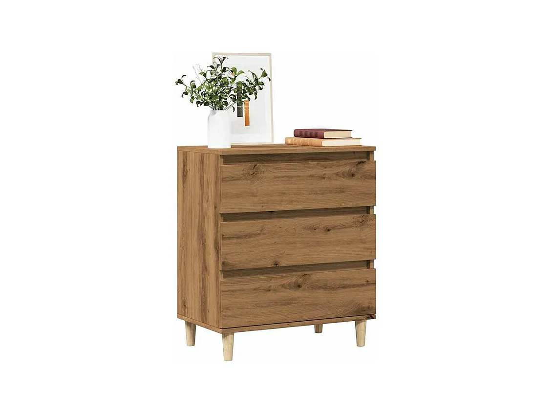 Buffet chêne artisanal 60x35x70 bois d'ingénierie