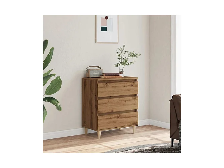 Buffet chêne artisanal 60x35x70 bois d'ingénierie