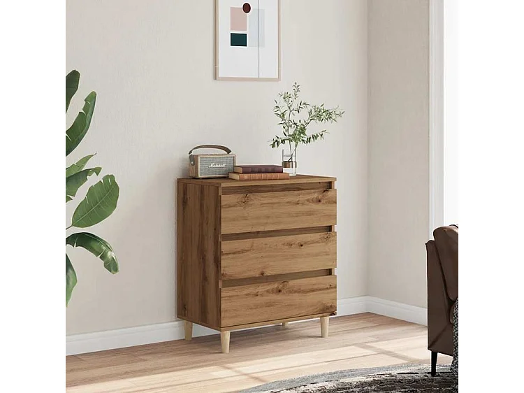 Buffet chêne artisanal 60x35x70 bois d'ingénierie