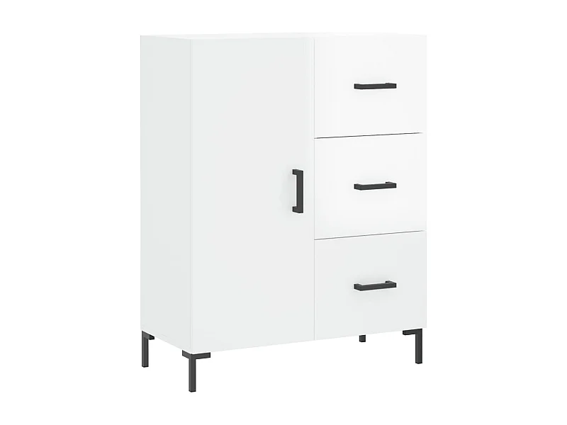 Buffet Blanc brillant 69,5x34x90 Bois d'ingénierie