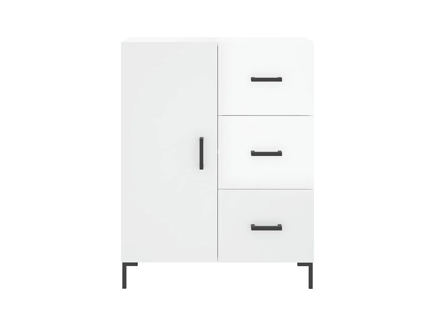 Buffet Blanc brillant 69,5x34x90 Bois d'ingénierie