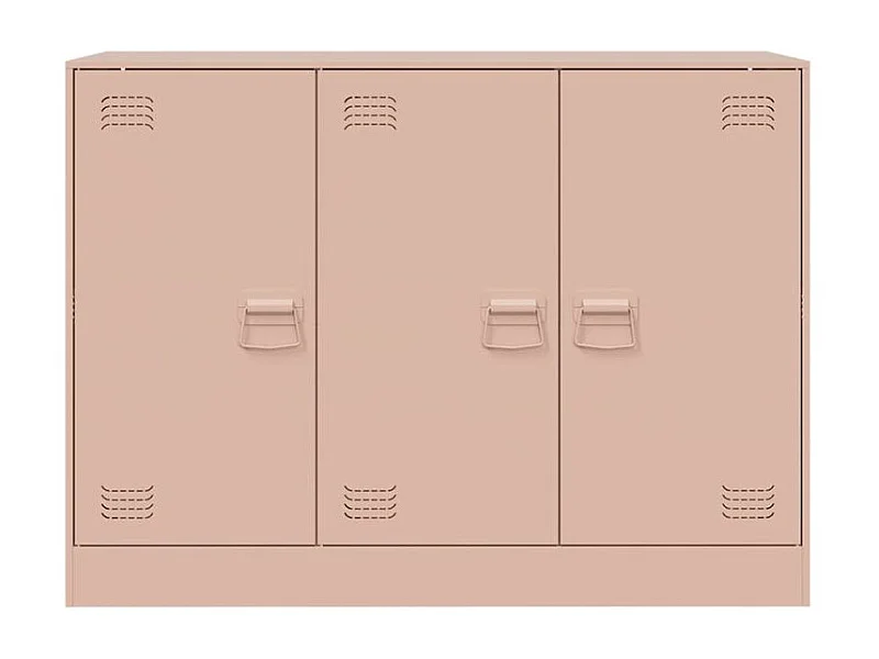 Meuble de rangement 3 portes en acier Lazard 99cm - Style Industriel-Couleur Rose clair