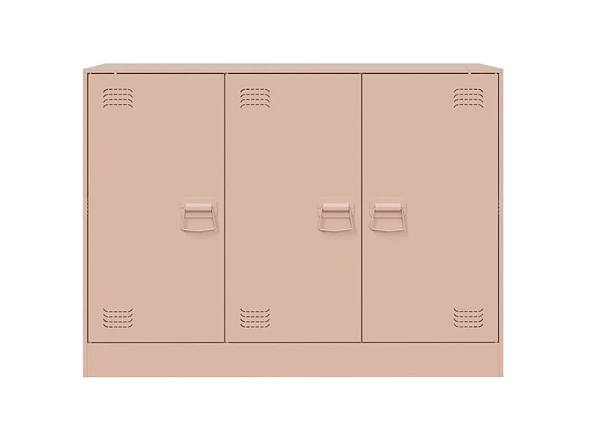 Meuble de rangement 3 portes en acier Lazard 99cm - Style Industriel-Couleur Rose clair
